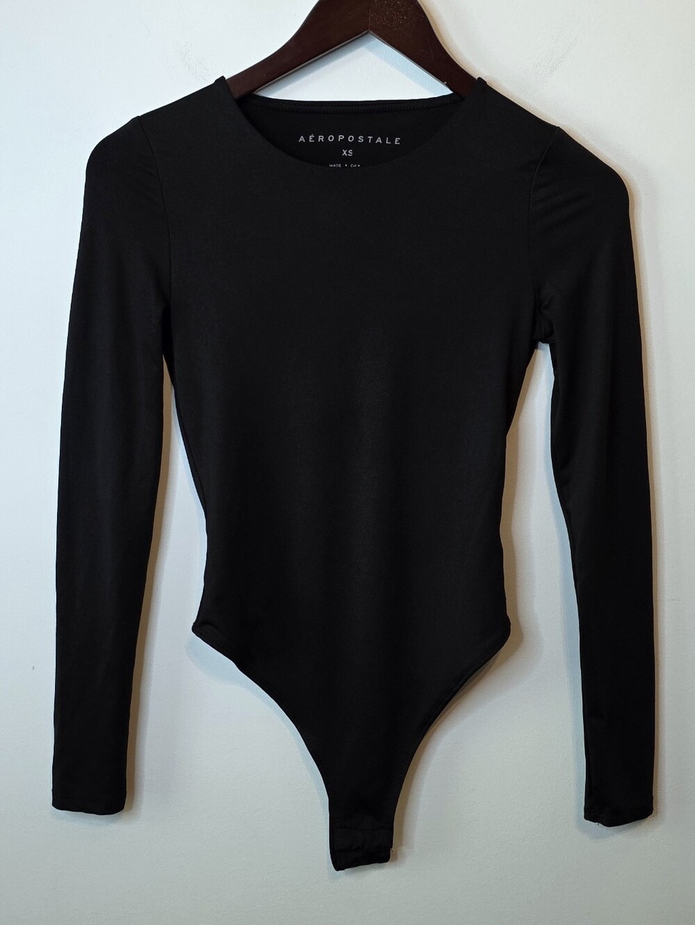 Aeropostale Black Crew Neck Long Sleeve Bodysuit Size XS